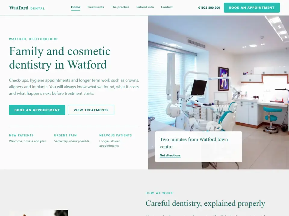 The Watford Dental Practice website