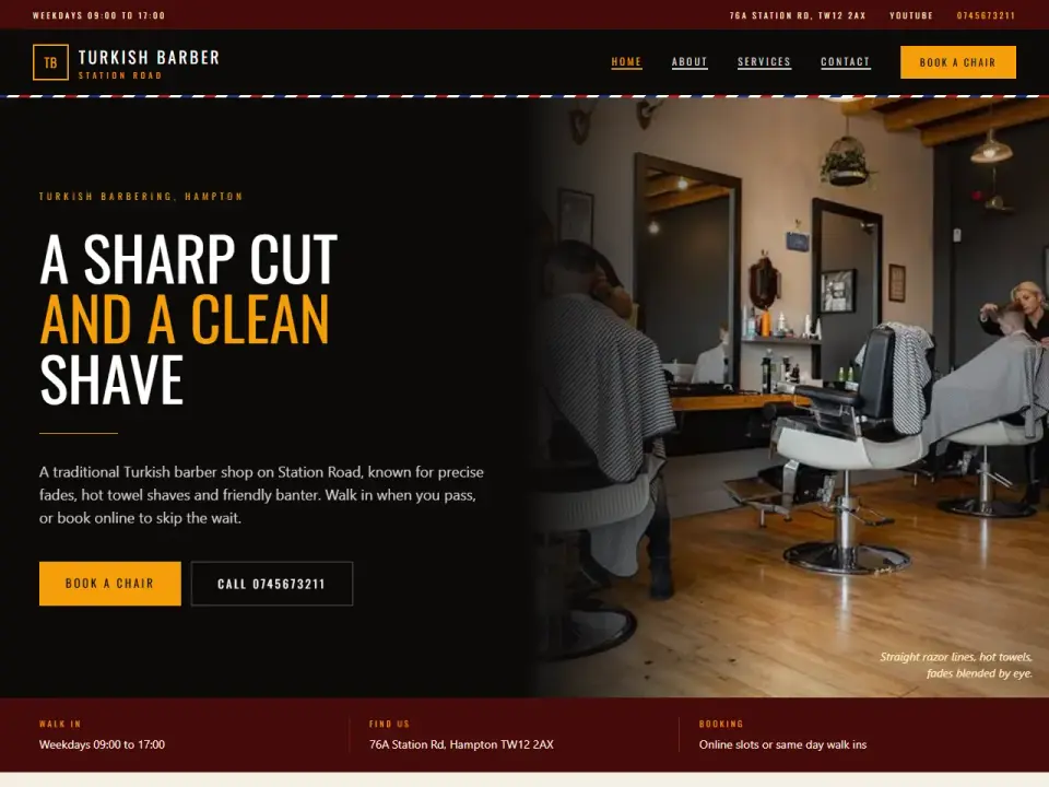 The Turkish Barber Shop website